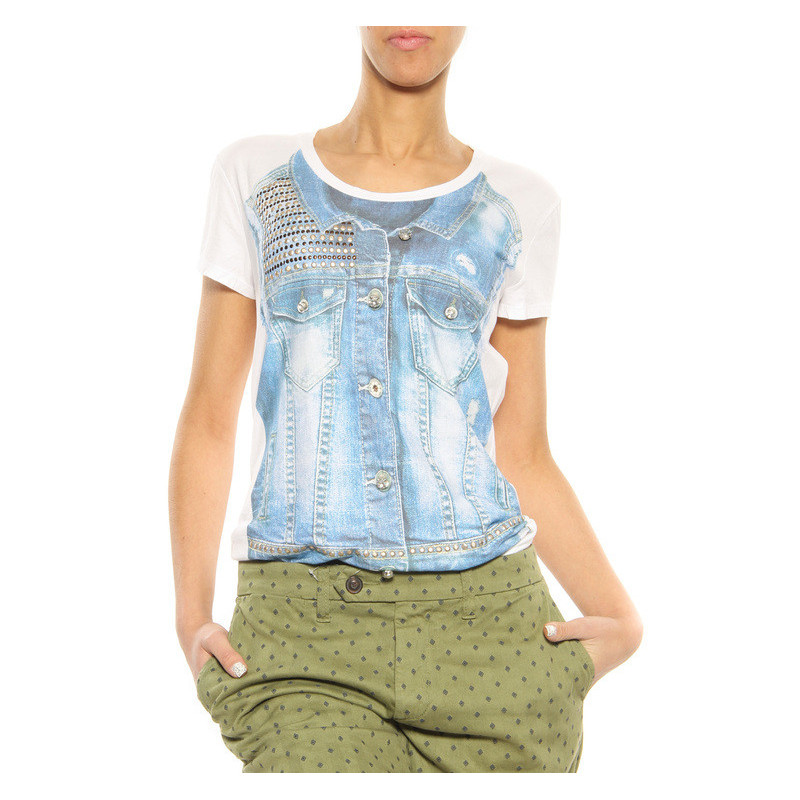 T-Shirt Twin Set blue-white